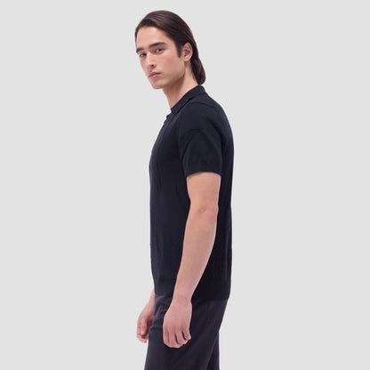 Bugatchi Abstract Short Sleeve Johnny Sweater Black