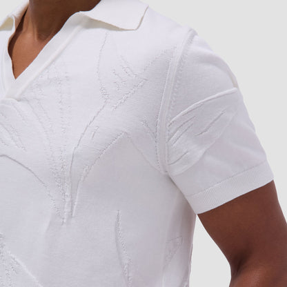 Bugatchi Abstract Short Sleeve Johnny Sweater Chalk