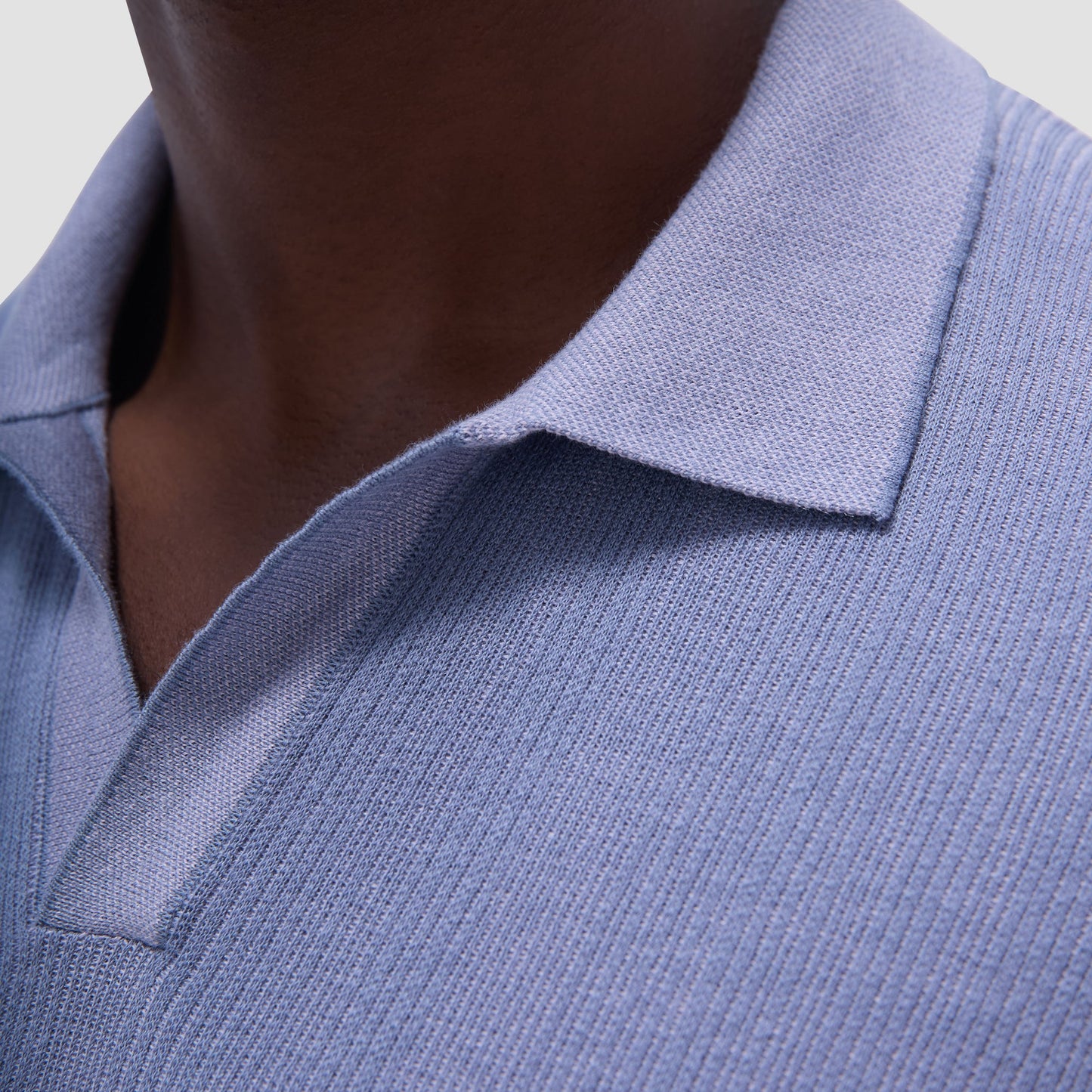 Bugatchi Two-Tone Rib Stitch Short Sleeve Johnny Sweater Lilac