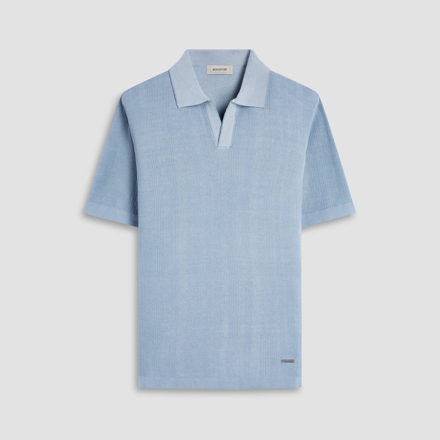 Bugatchi Two-Tone Rib Stitch Short Sleeve Johnny Sweater Mint