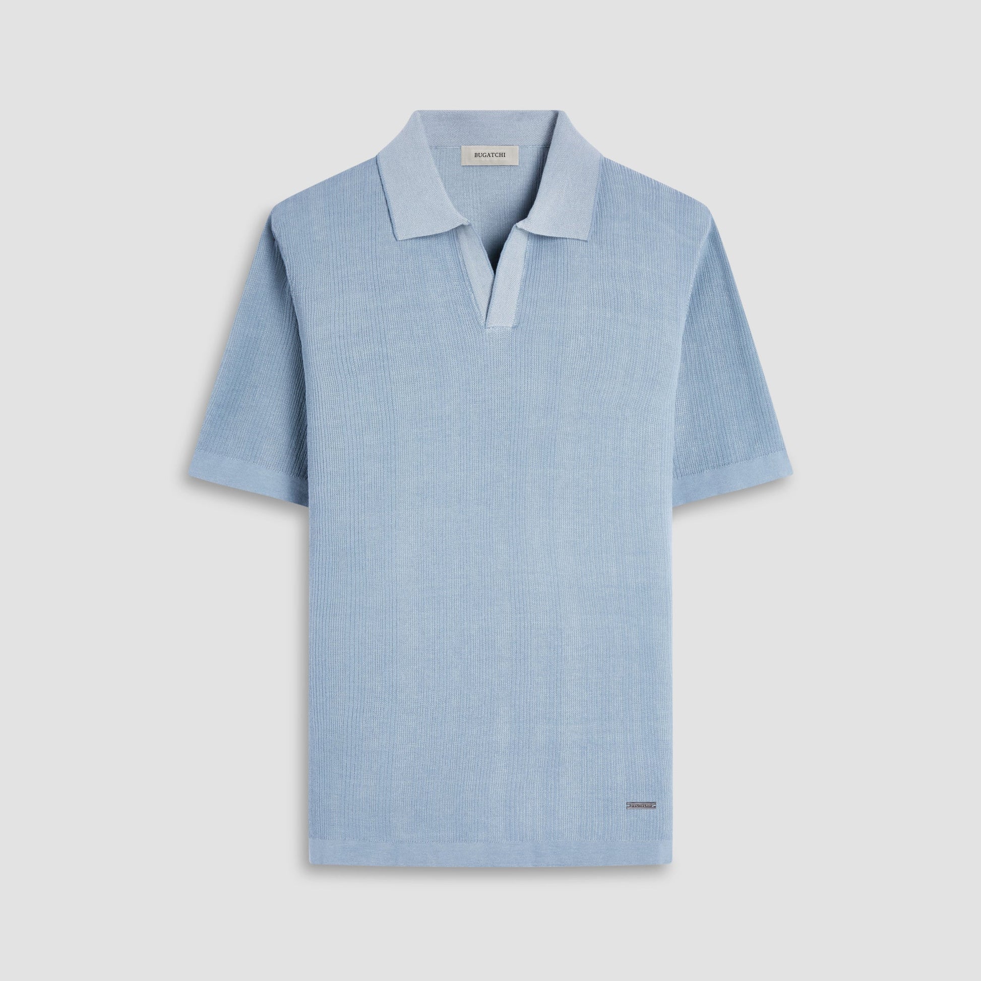 Bugatchi Two-Tone Rib Stitch Short Sleeve Johnny Sweater Mint