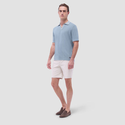 Bugatchi Two-Tone Rib Stitch Short Sleeve Johnny Sweater Mint