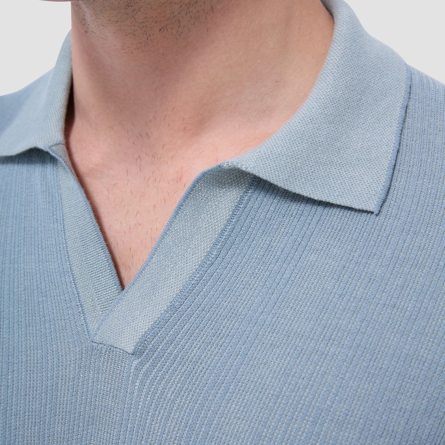 Bugatchi Two-Tone Rib Stitch Short Sleeve Johnny Sweater Mint