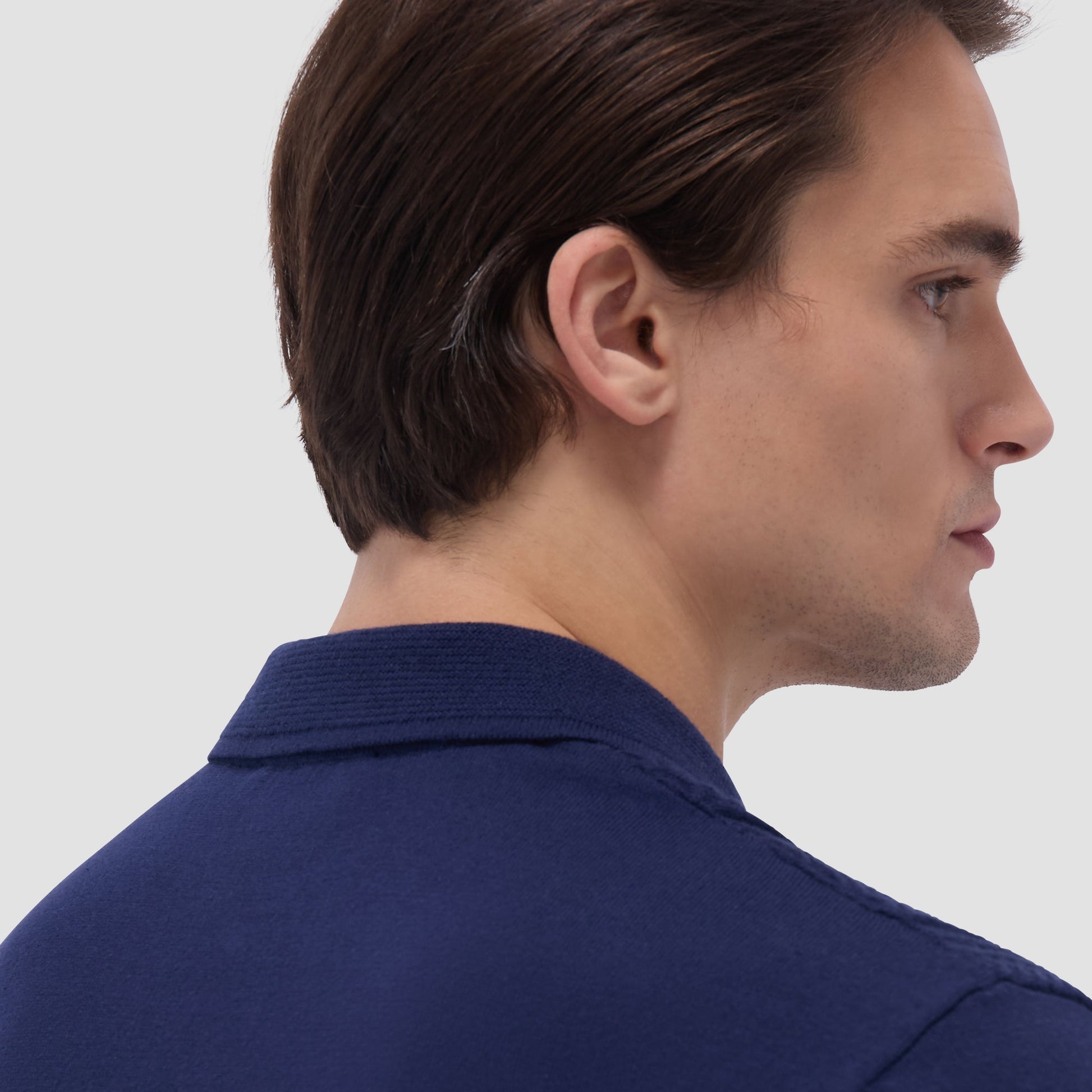 Bugatchi Textured Chevron Short Sleeve Knit Shirt Navy