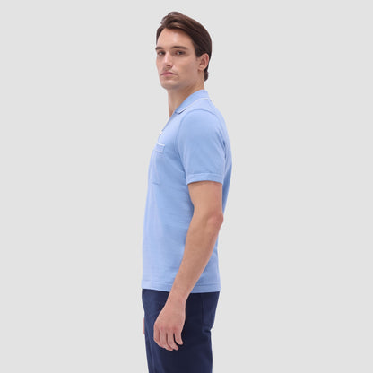 Bugatchi Jersey Knit Short Sleeve Johnny Sweater Air Blue