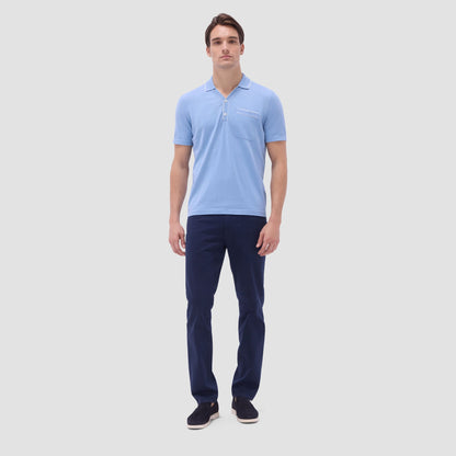 Bugatchi Jersey Knit Short Sleeve Johnny Sweater Air Blue