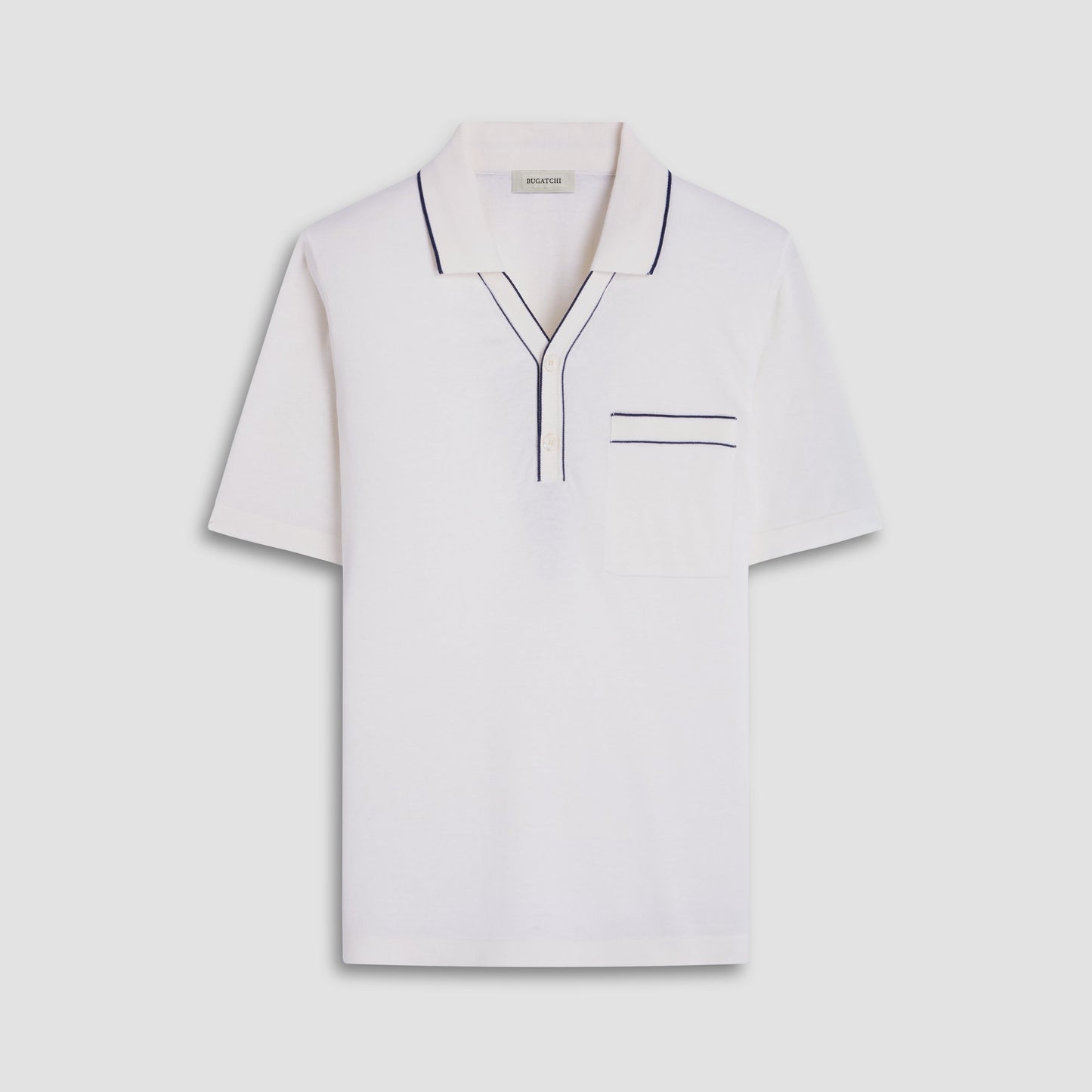 Bugatchi Jersey Knit Short Sleeve Johnny Sweater Chalk