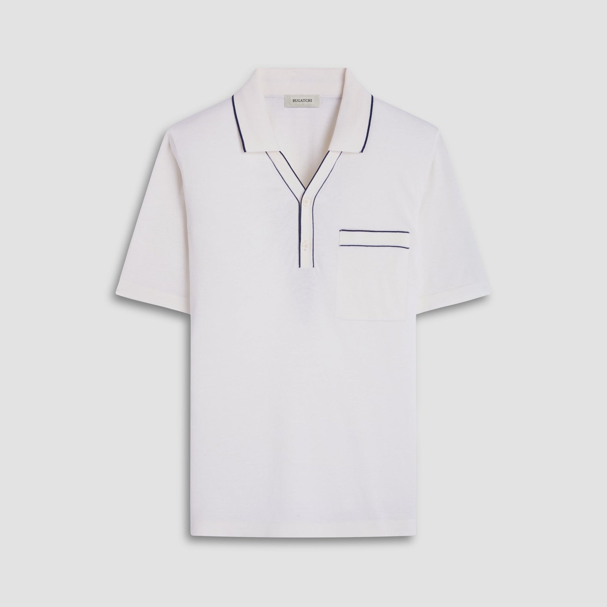 Bugatchi Jersey Knit Short Sleeve Johnny Sweater Chalk