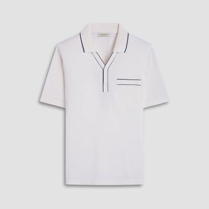 Bugatchi Jersey Knit Short Sleeve Johnny Sweater Chalk