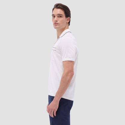 Bugatchi Jersey Knit Short Sleeve Johnny Sweater Chalk