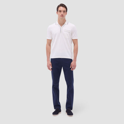 Bugatchi Jersey Knit Short Sleeve Johnny Sweater Chalk