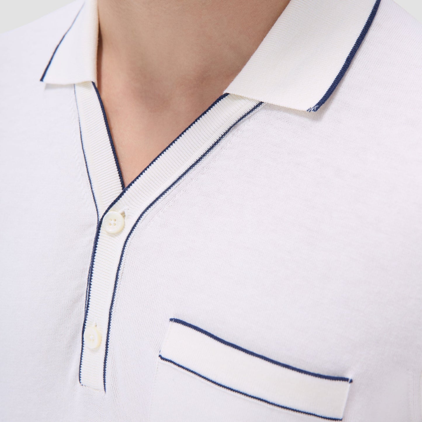 Bugatchi Jersey Knit Short Sleeve Johnny Sweater Chalk