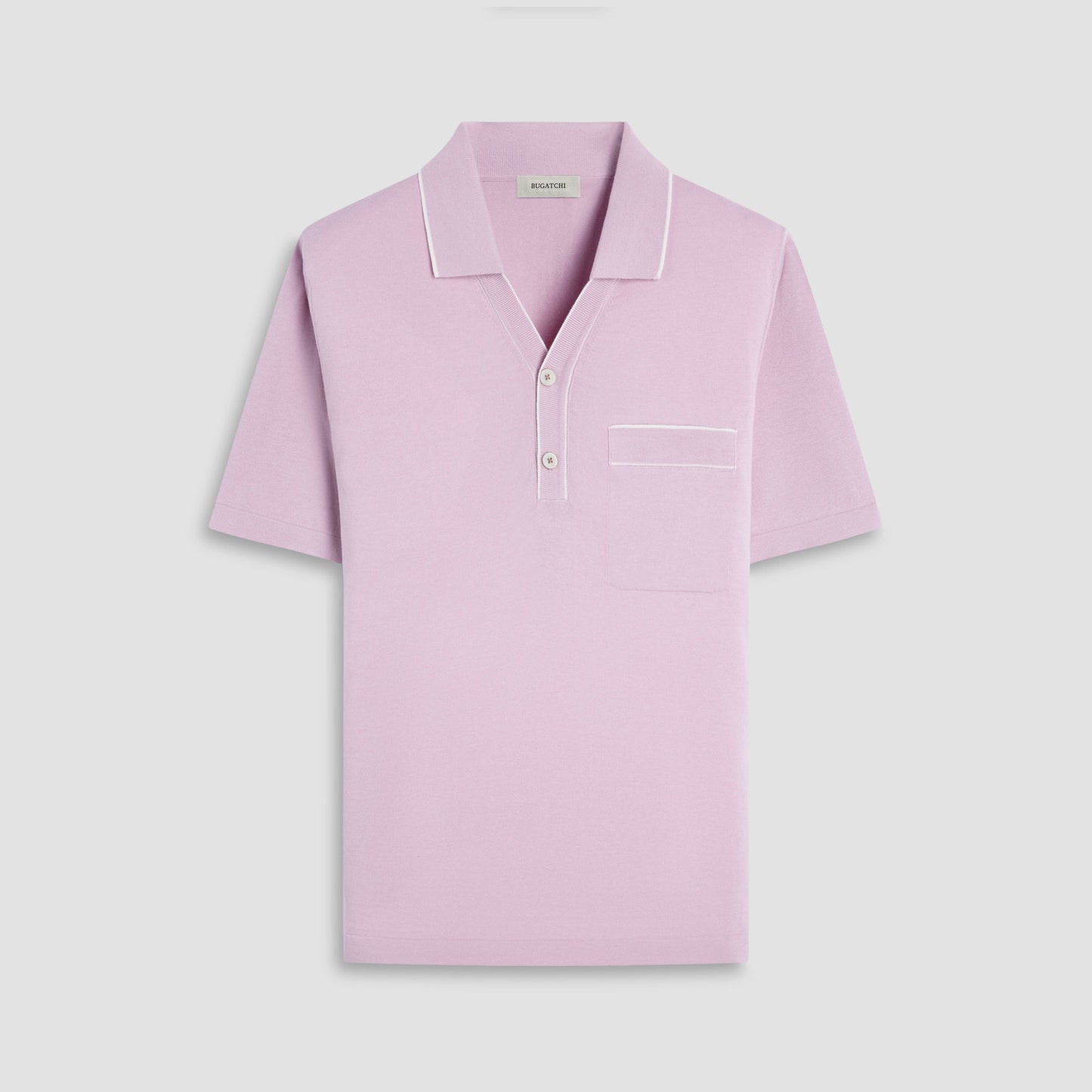 Bugatchi Jersey Knit Short Sleeve Johnny Sweater Dusty Pink