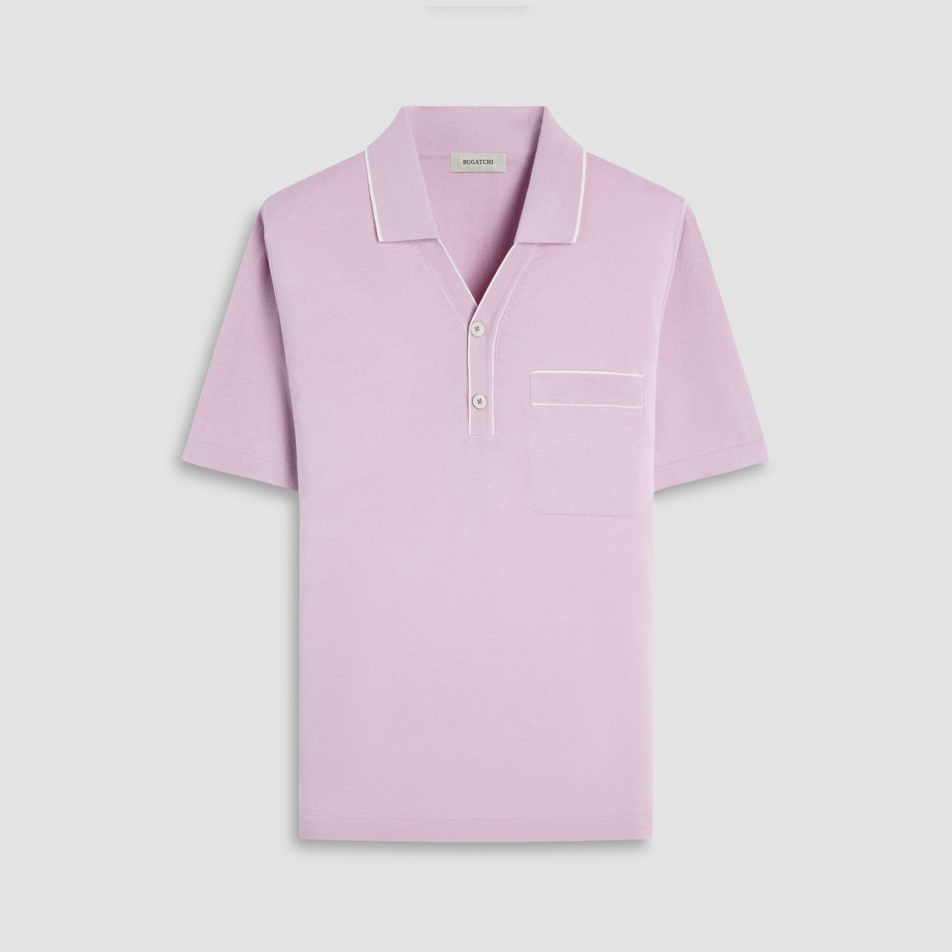 Bugatchi Jersey Knit Short Sleeve Johnny Sweater Dusty Pink