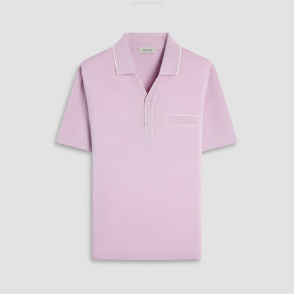 Bugatchi Jersey Knit Short Sleeve Johnny Sweater Dusty Pink