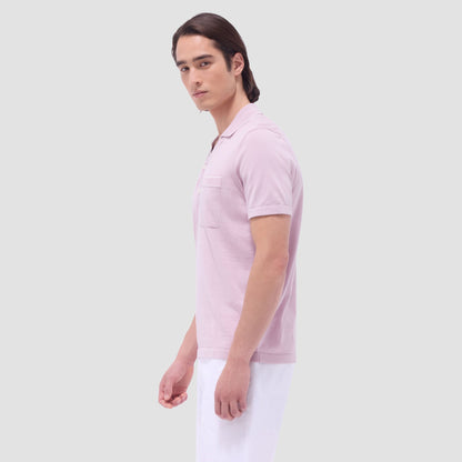 Bugatchi Jersey Knit Short Sleeve Johnny Sweater Dusty Pink