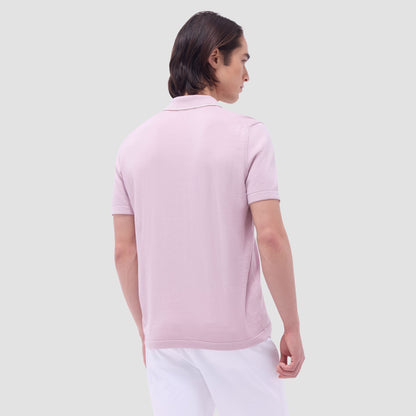 Bugatchi Jersey Knit Short Sleeve Johnny Sweater Dusty Pink