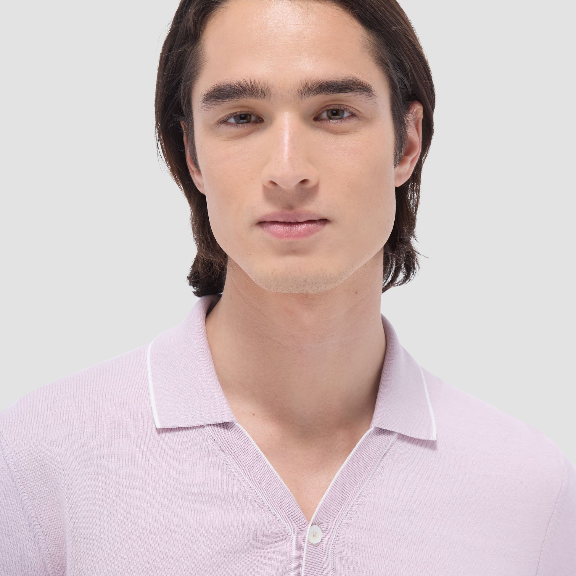Bugatchi Jersey Knit Short Sleeve Johnny Sweater Dusty Pink