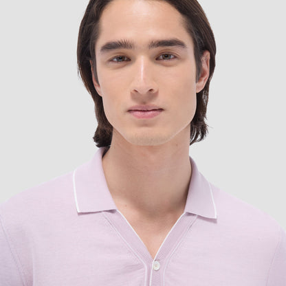 Bugatchi Jersey Knit Short Sleeve Johnny Sweater Dusty Pink