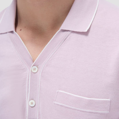 Bugatchi Jersey Knit Short Sleeve Johnny Sweater Dusty Pink