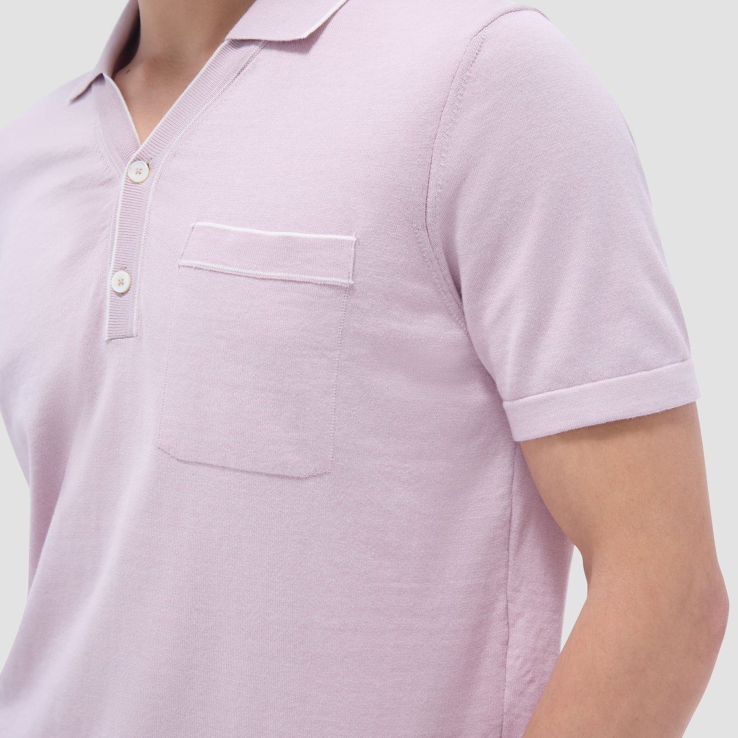 Bugatchi Jersey Knit Short Sleeve Johnny Sweater Dusty Pink