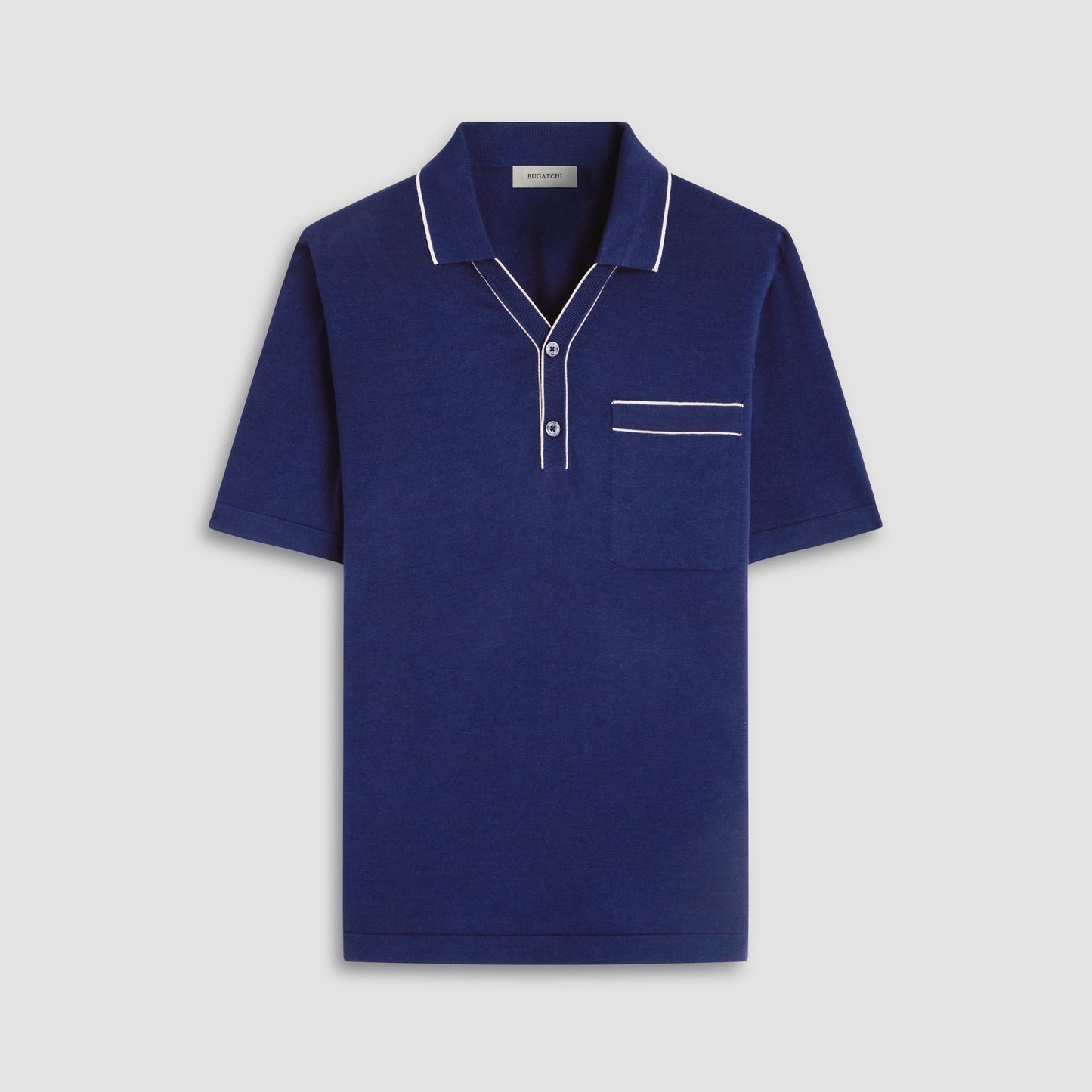 Bugatchi Jersey Knit Short Sleeve Johnny Sweater Navy