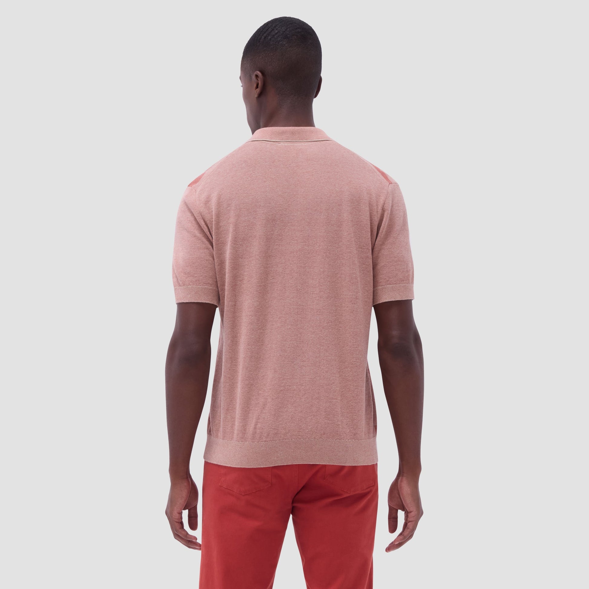 Bugatchi Abstract Knit Short Sleeve Johnny Sweater Sand