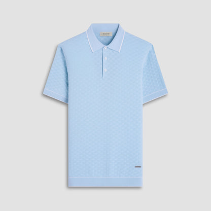 Bugatchi Basket Stitch Three Button Polo Sweater Ice