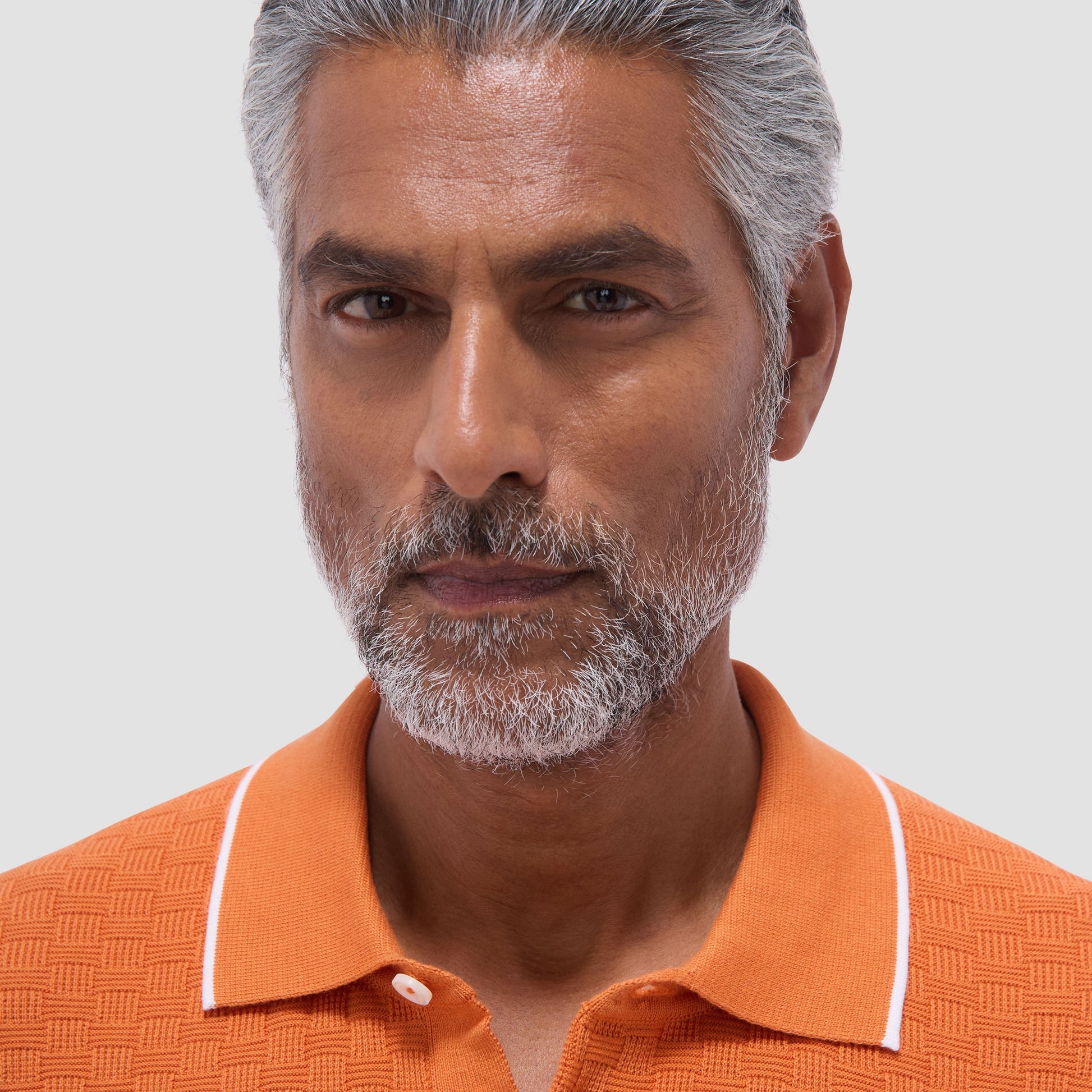Bugatchi Basket Stitch Three Button Polo Sweater Jaffa