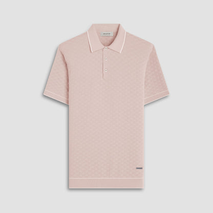 Bugatchi Basket Stitch Three Button Polo Sweater Sand