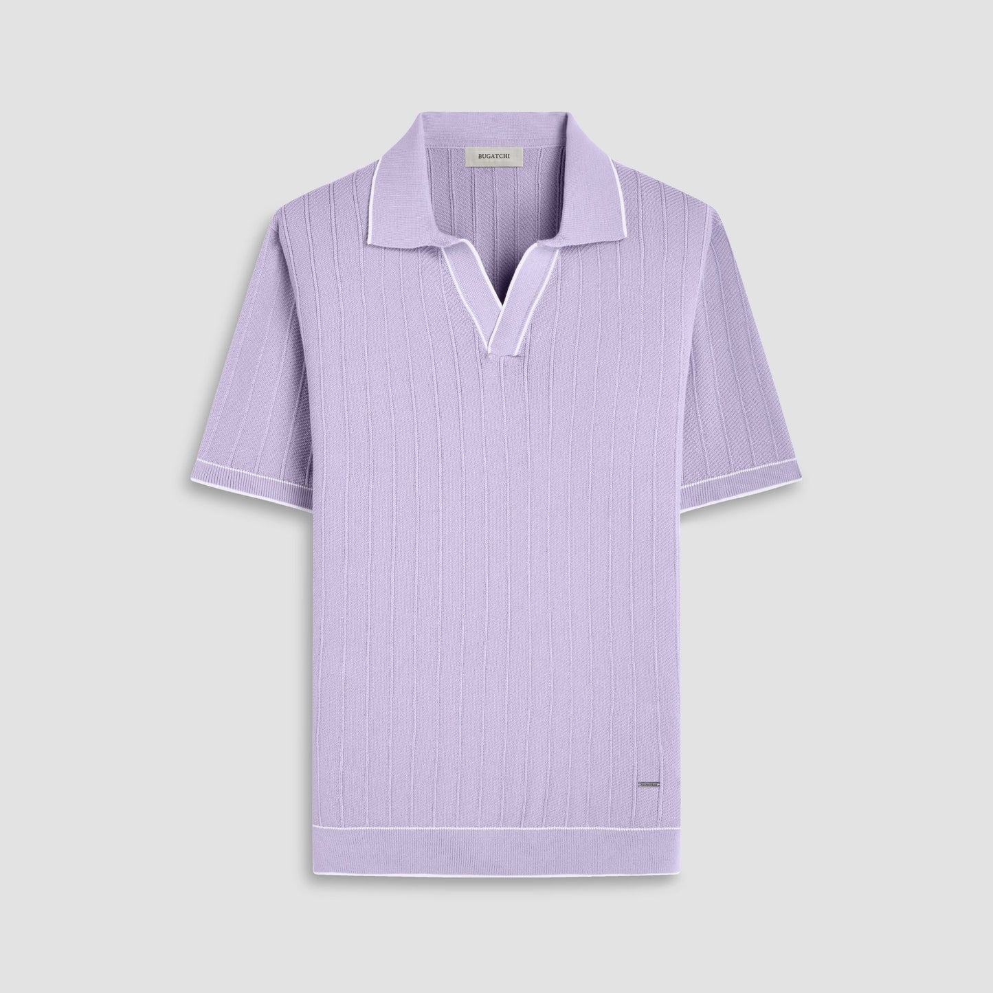 Bugatchi Wide Rib Short Sleeve Johnny Sweater Lilac