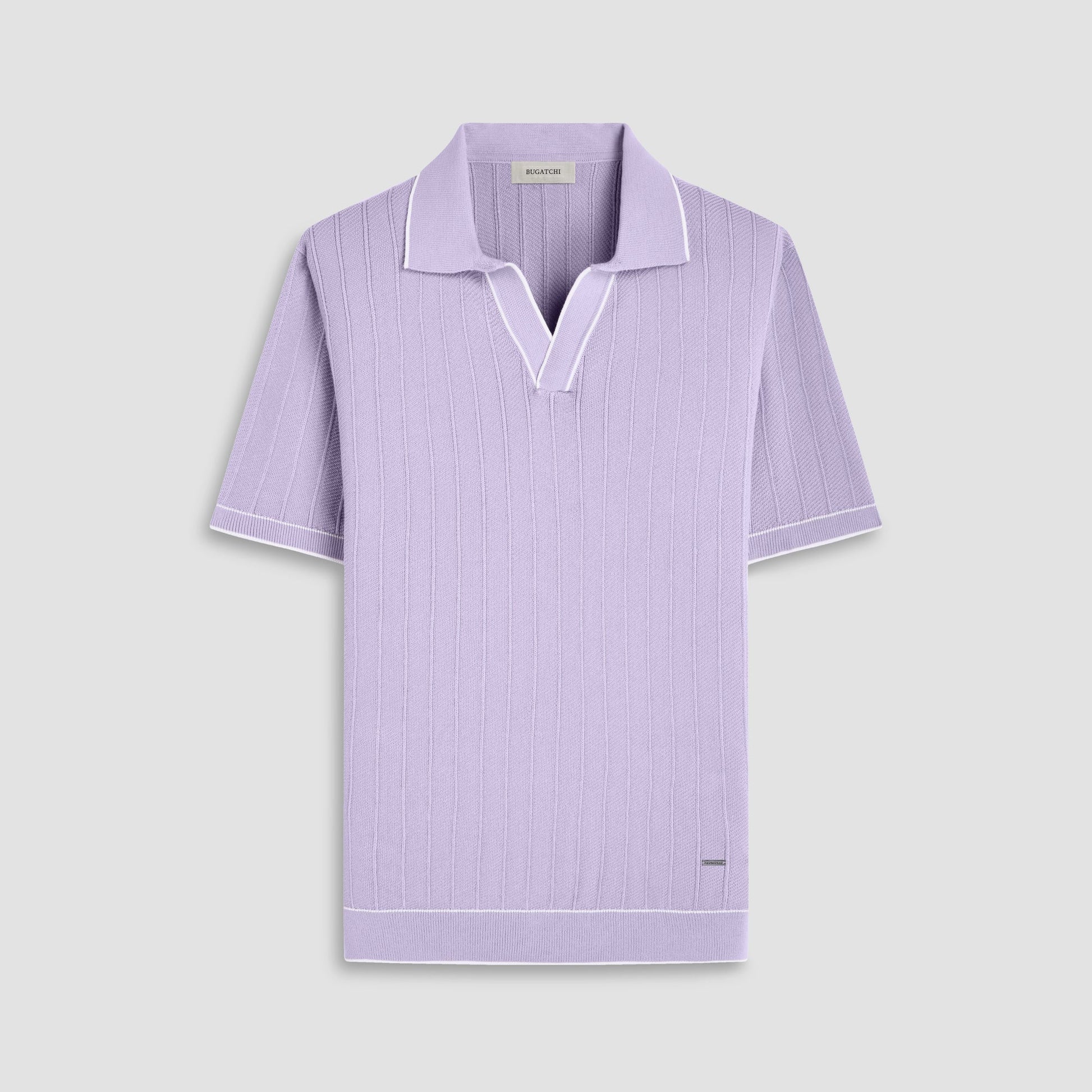 Bugatchi Wide Rib Short Sleeve Johnny Sweater Lilac