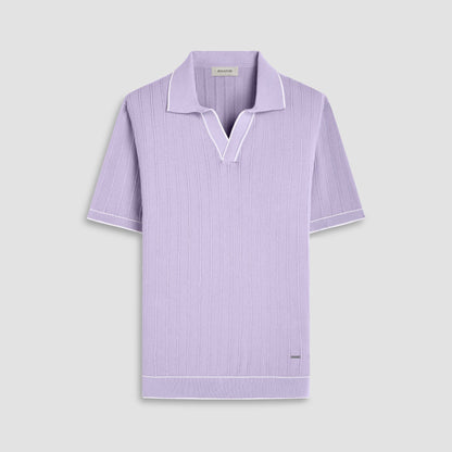 Bugatchi Wide Rib Short Sleeve Johnny Sweater Lilac