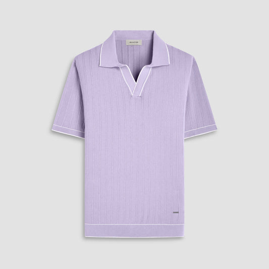 Bugatchi Wide Rib Short Sleeve Johnny Sweater Lilac
