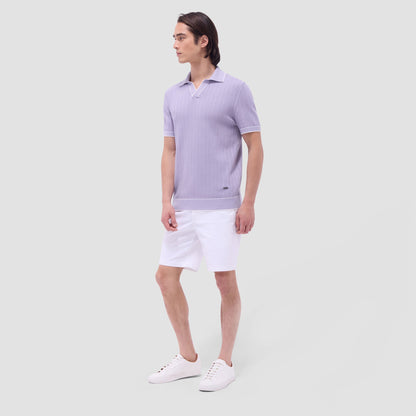 Bugatchi Wide Rib Short Sleeve Johnny Sweater Lilac