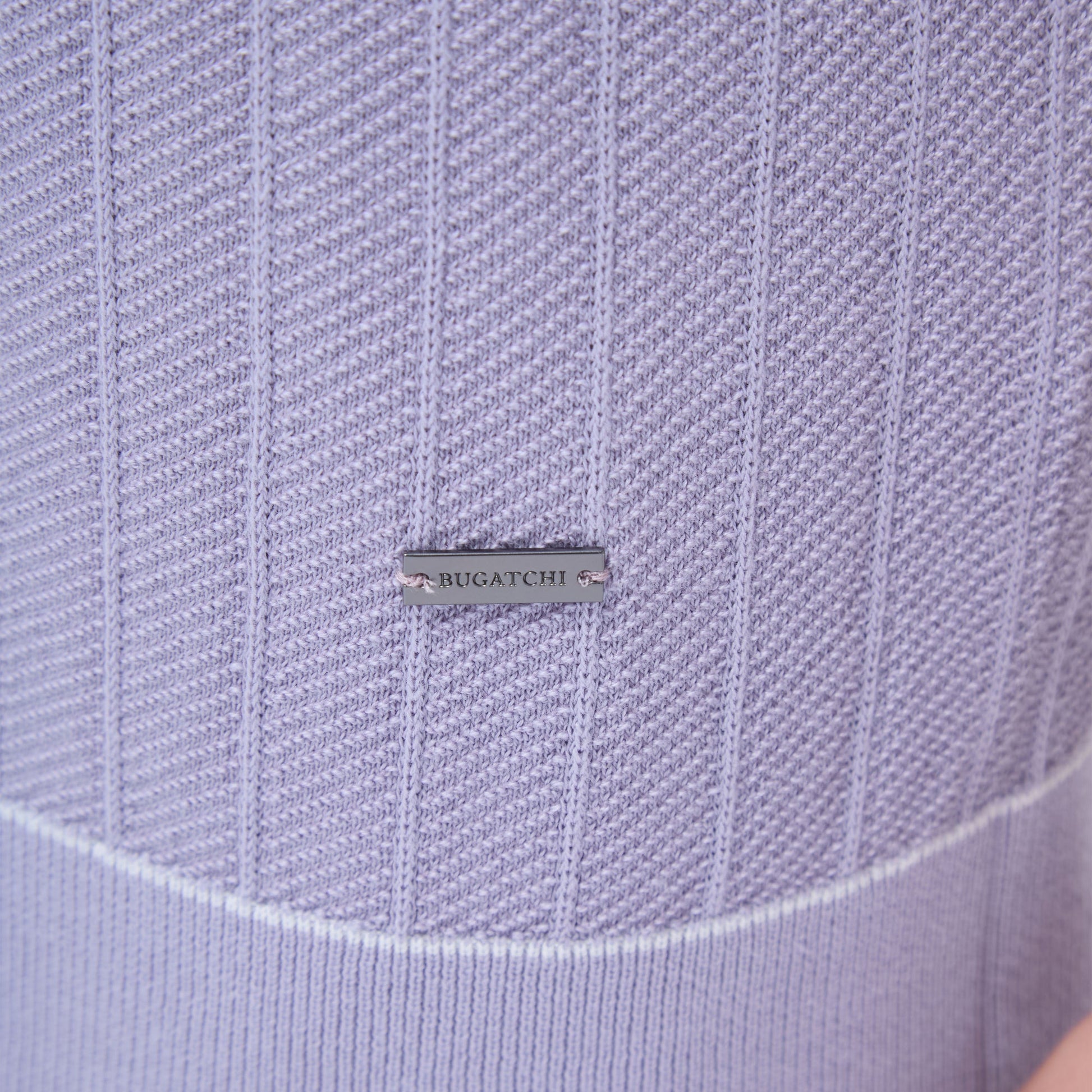 Bugatchi Wide Rib Short Sleeve Johnny Sweater Lilac