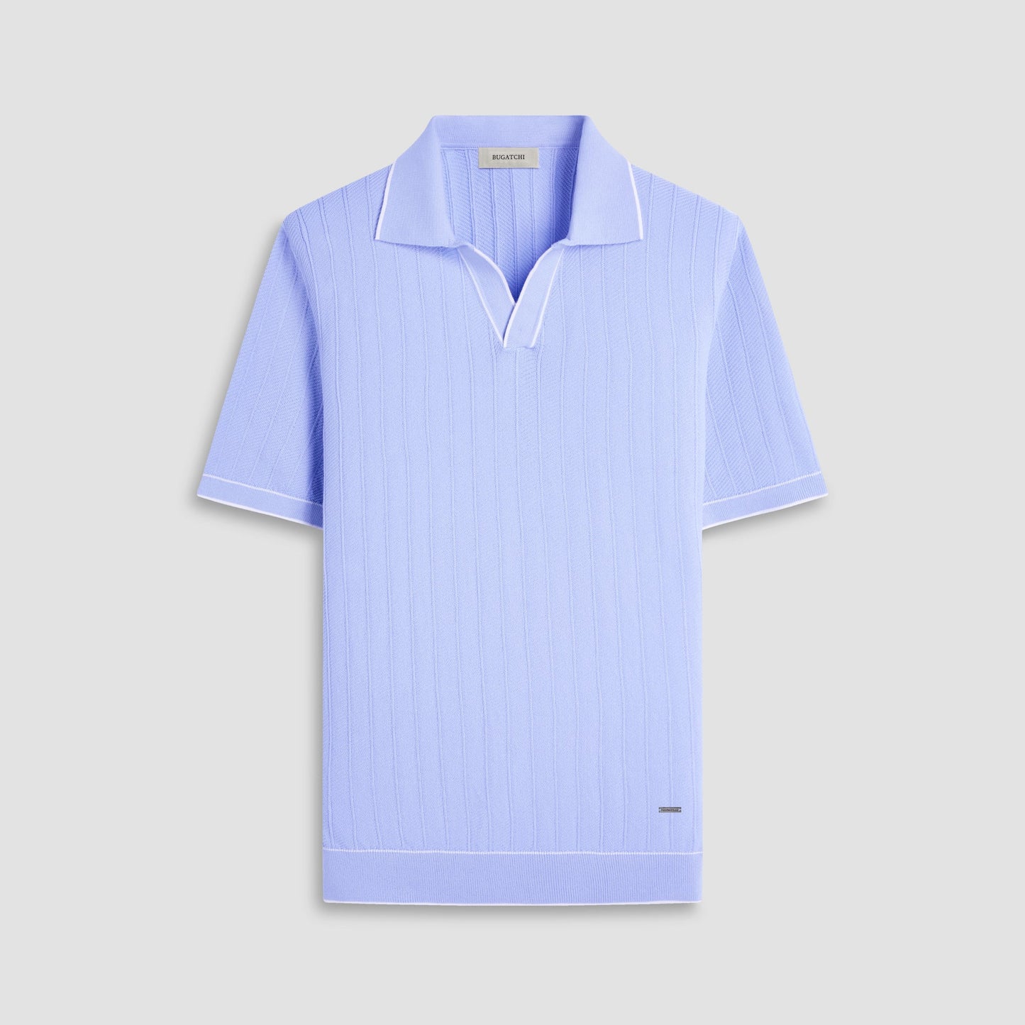 Bugatchi Wide Rib Short Sleeve Johnny Sweater Sky