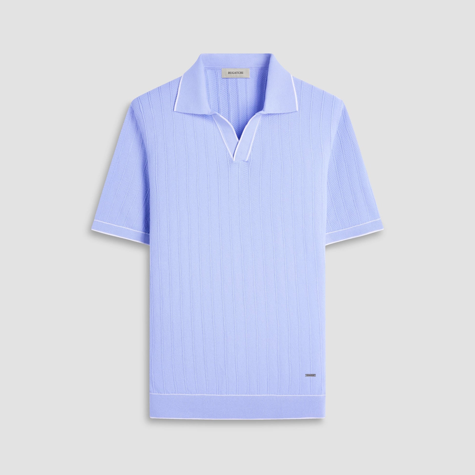 Bugatchi Wide Rib Short Sleeve Johnny Sweater Sky