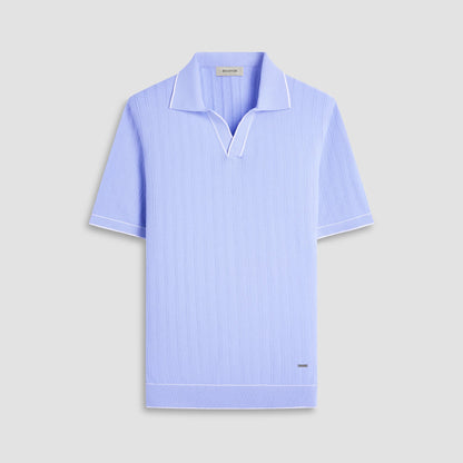 Bugatchi Wide Rib Short Sleeve Johnny Sweater Sky