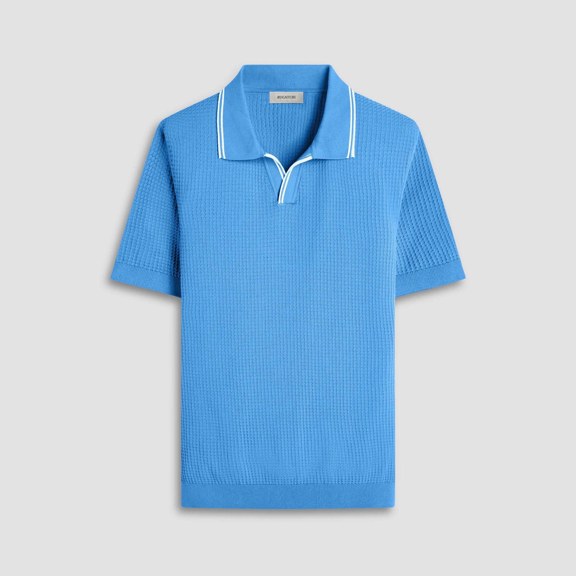 Bugatchi Seed Rib Short Sleeve Johnny Sweater Classic Blue