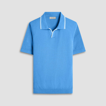 Bugatchi Seed Rib Short Sleeve Johnny Sweater Classic Blue