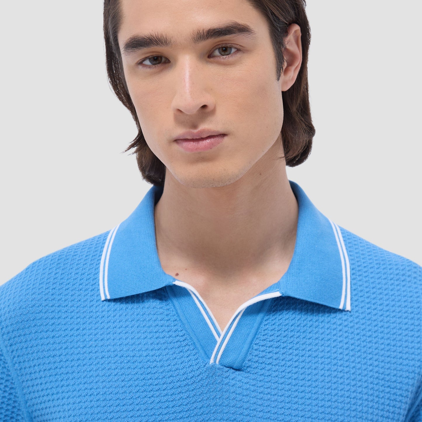 Bugatchi Seed Rib Short Sleeve Johnny Sweater Classic Blue