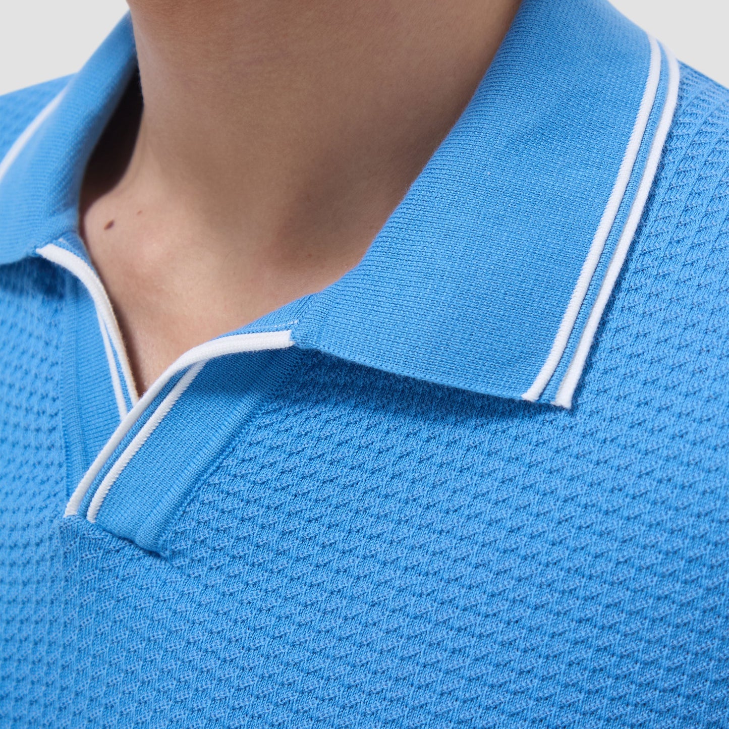 Bugatchi Seed Rib Short Sleeve Johnny Sweater Classic Blue