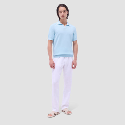 Bugatchi Seed Rib Short Sleeve Johnny Sweater Ice