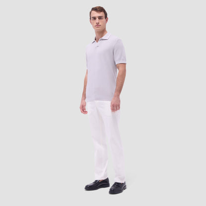Bugatchi Seed Rib Short Sleeve Johnny Sweater Platinum