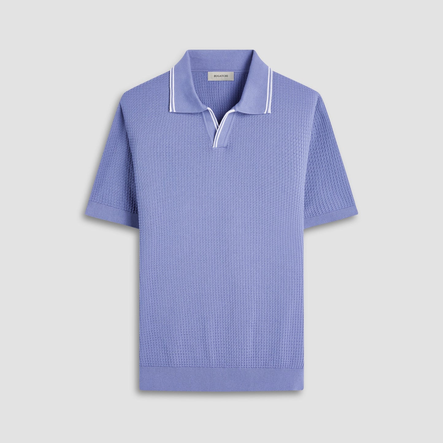 Bugatchi Seed Rib Short Sleeve Johnny Sweater Steel