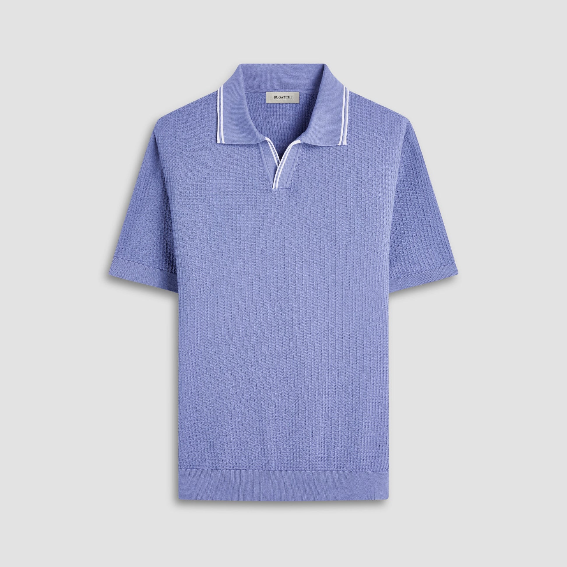 Bugatchi Seed Rib Short Sleeve Johnny Sweater Steel