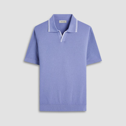 Bugatchi Seed Rib Short Sleeve Johnny Sweater Steel
