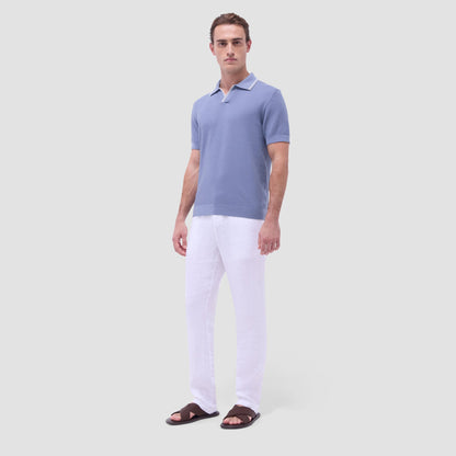 Bugatchi Seed Rib Short Sleeve Johnny Sweater Steel