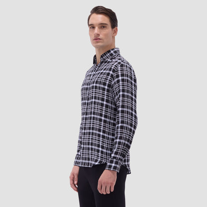 Bugatchi Karl Plaid Shirt Black